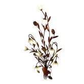 Florentine applique, floral and botanical, copper.