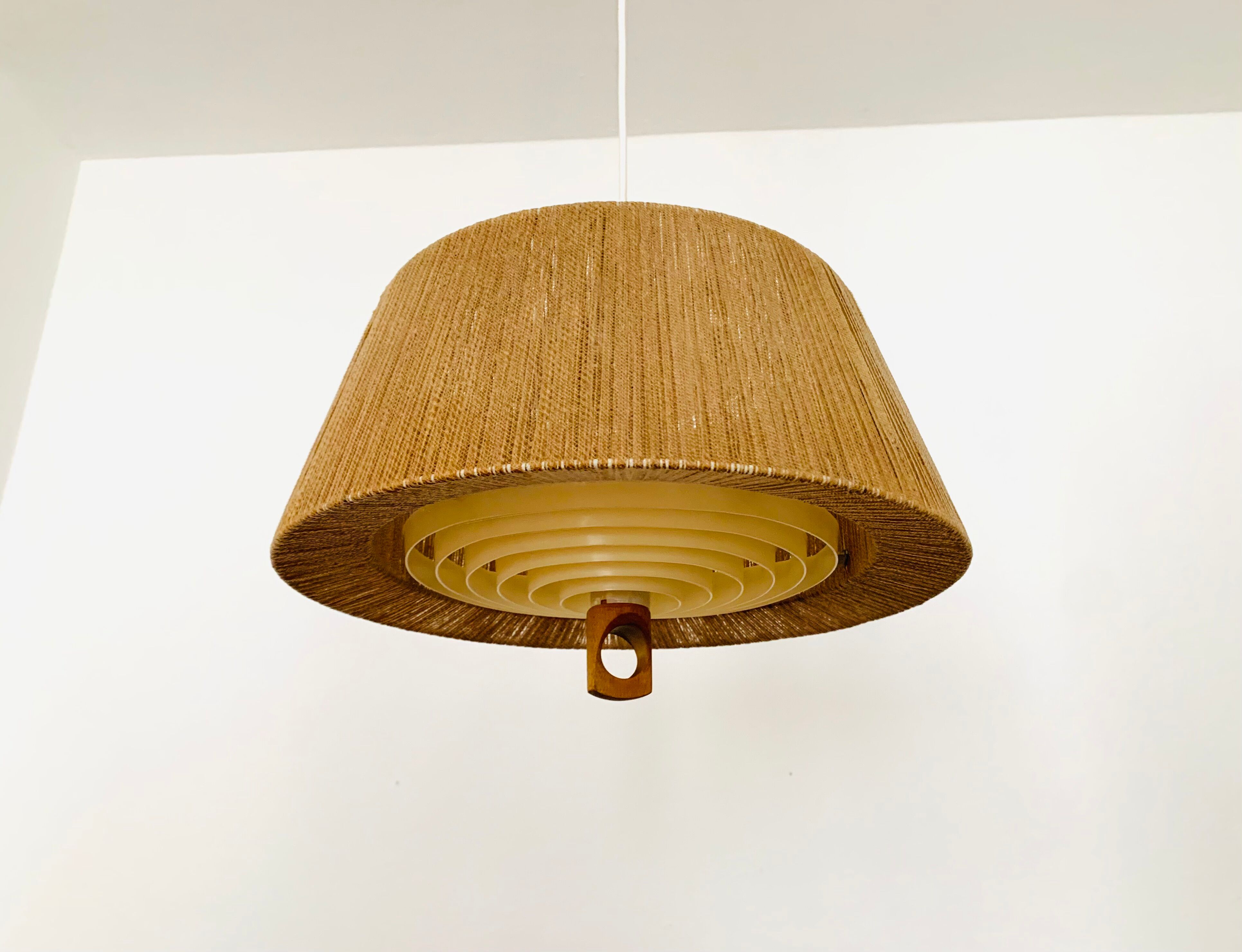 Sisal and Walnut Pendant Lamp by Temde