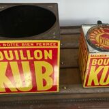Duo of boxes Bouillon Kub metal 1950