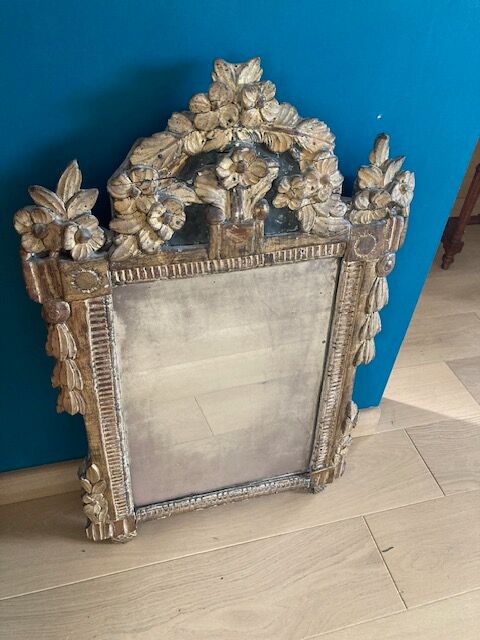 Old mirror gilded wood style L XVI