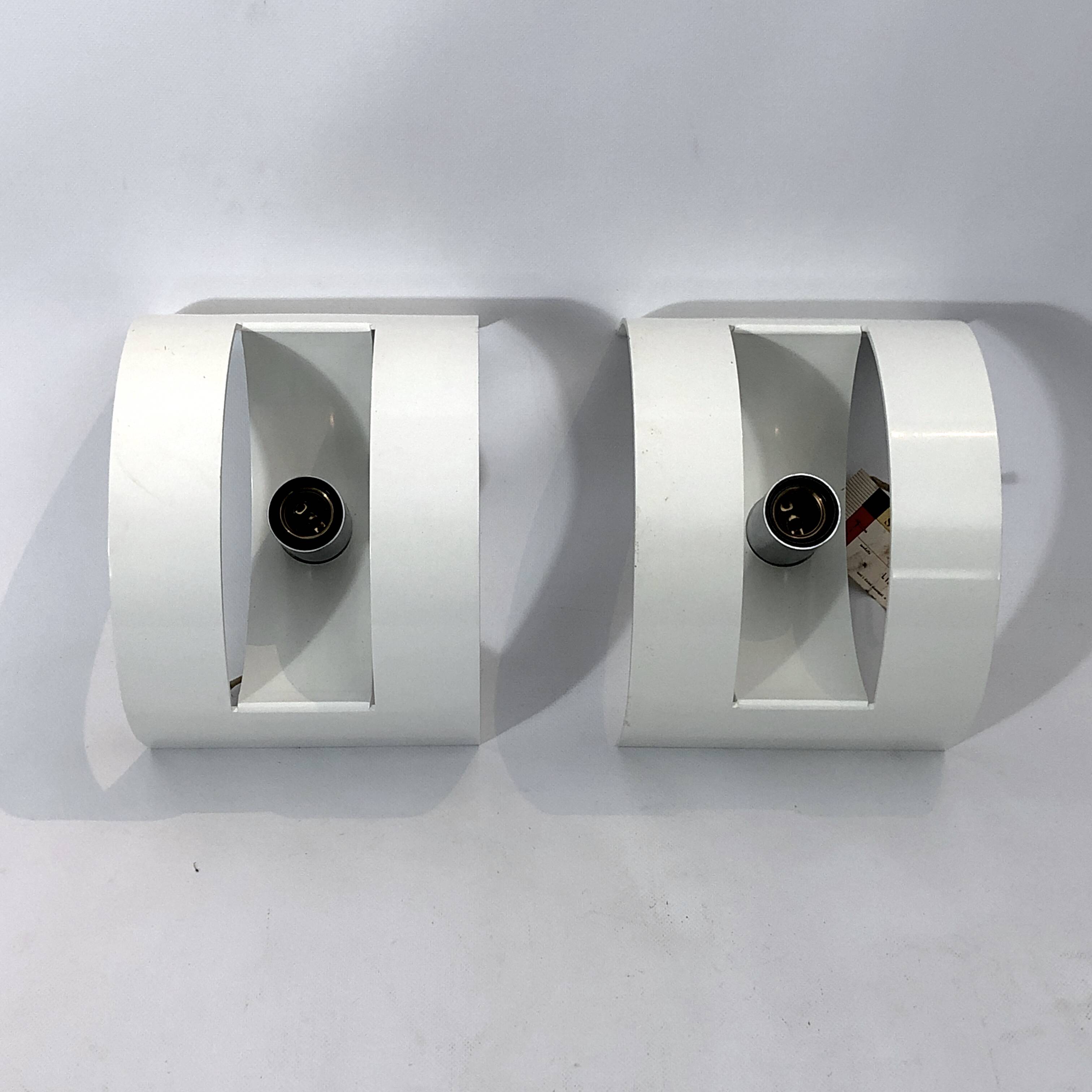 Stilux Milano Model Lido, pair of large sconces from 60s