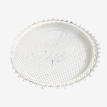 White perforated metal tray 50s