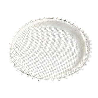 White perforated metal tray 50s