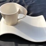 Coffee cup with its sub-cup in wave villeroy and boch new wave