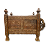 Old oriental wedding chest solid wood primitive design