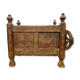 Old oriental wedding chest solid wood primitive design