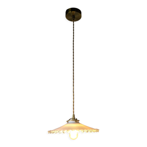 Suspension vintage en - opaline blanche