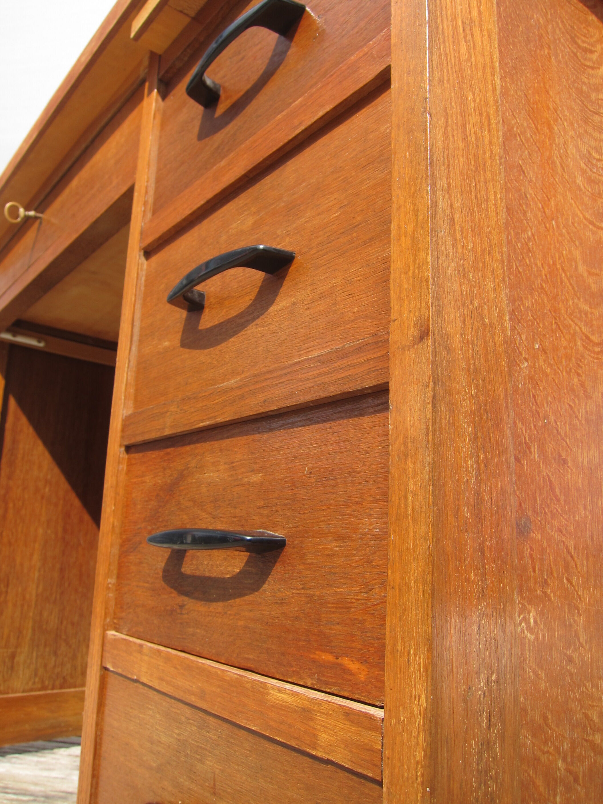 Student desk 1950 black bakelite handles