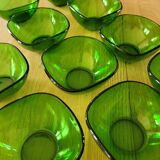 10 coupelles en verre Vereco vert