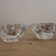 Pair of crystal salt cellars from Daum France with box and spoon.