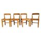 Set of 4 chairs solid oak Guillerme - Chambron - France 1970's