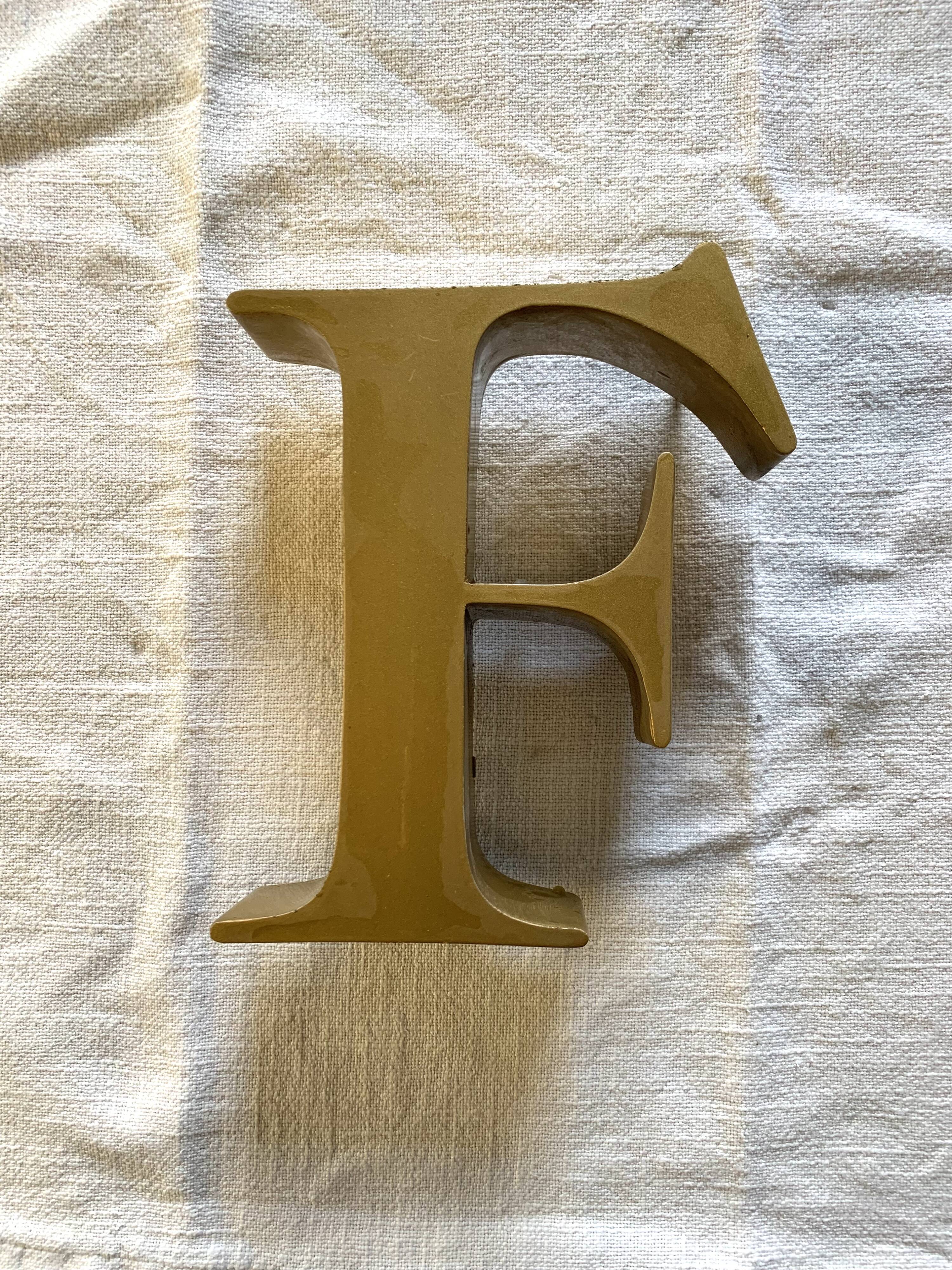 Beautiful vintage metal letter .F.