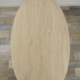 Oval coffee table in Italian design travertine from the 70s