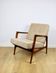 PRL armchair "Stefan" oak wood vintage beige - gold boucle - 3 pieces available