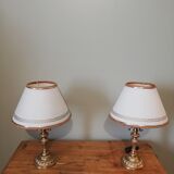 Paire de lampes de chevet en bronze doré