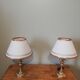 Pair of gilded bronze bedside lamps