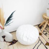 Moroccan leather pouf