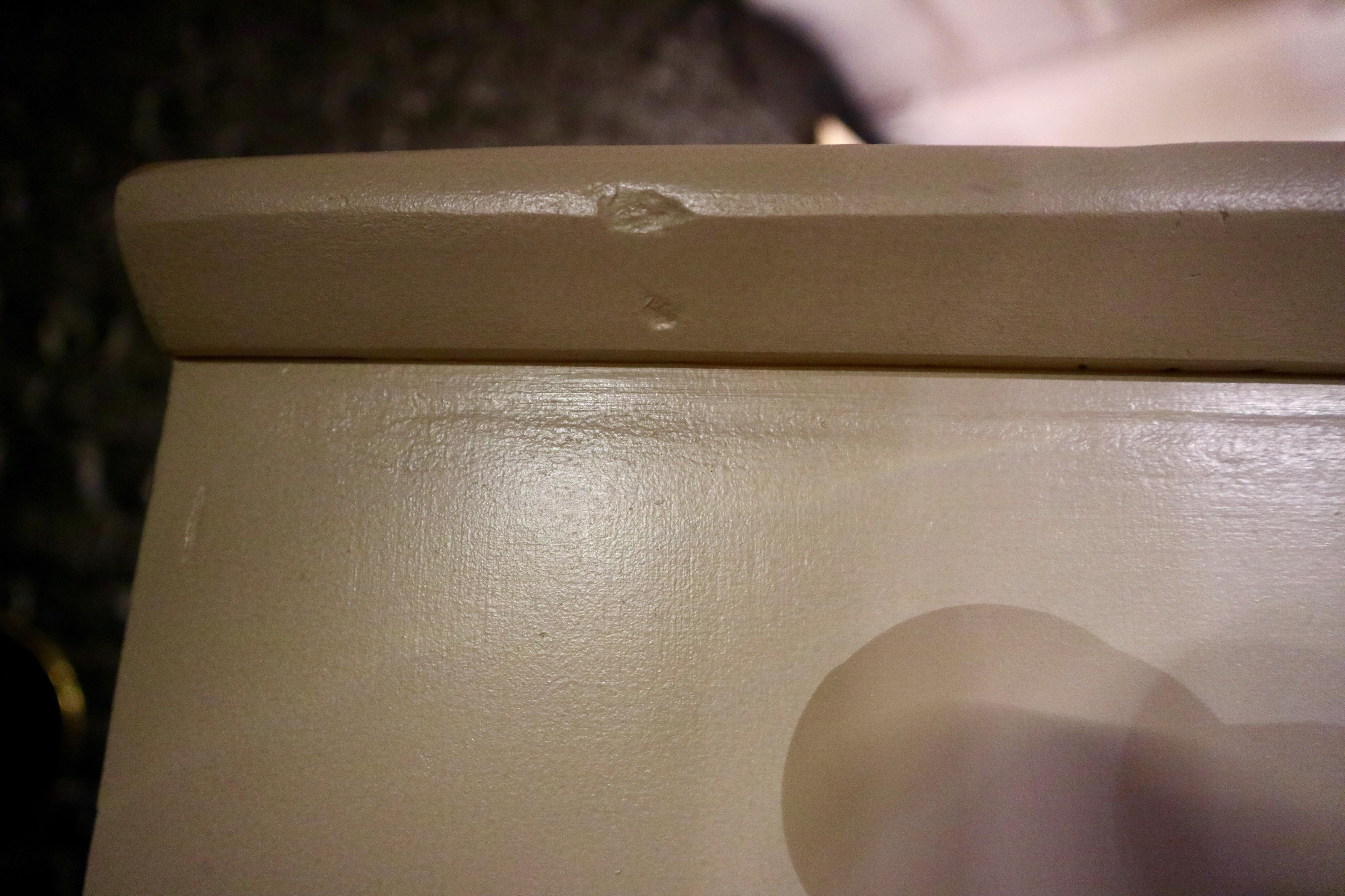 Restored parisian ivory, emerald green cabinet