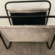 Vintage magazine holder in metal and leather