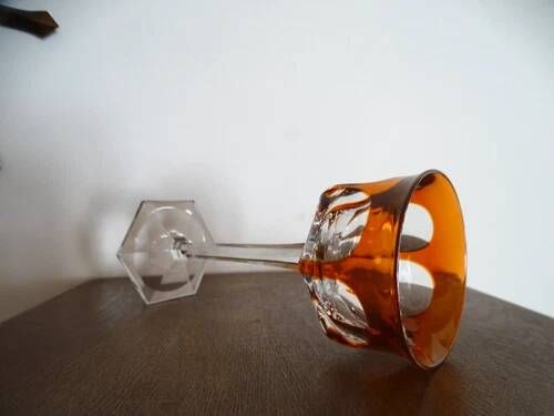 Baccarat "malmaison" orange double crystal wine glass - 19 cm
