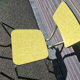 4 vintage Formica yellow chairs