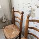 Set of 4 oak and straw chairs Dudouyt 1940