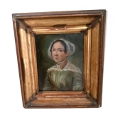 Tableau ancien portrait à l’huile 19eme