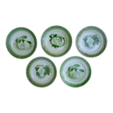 Lot 5 earthenware dessert plates from Digoin and Serreguemines