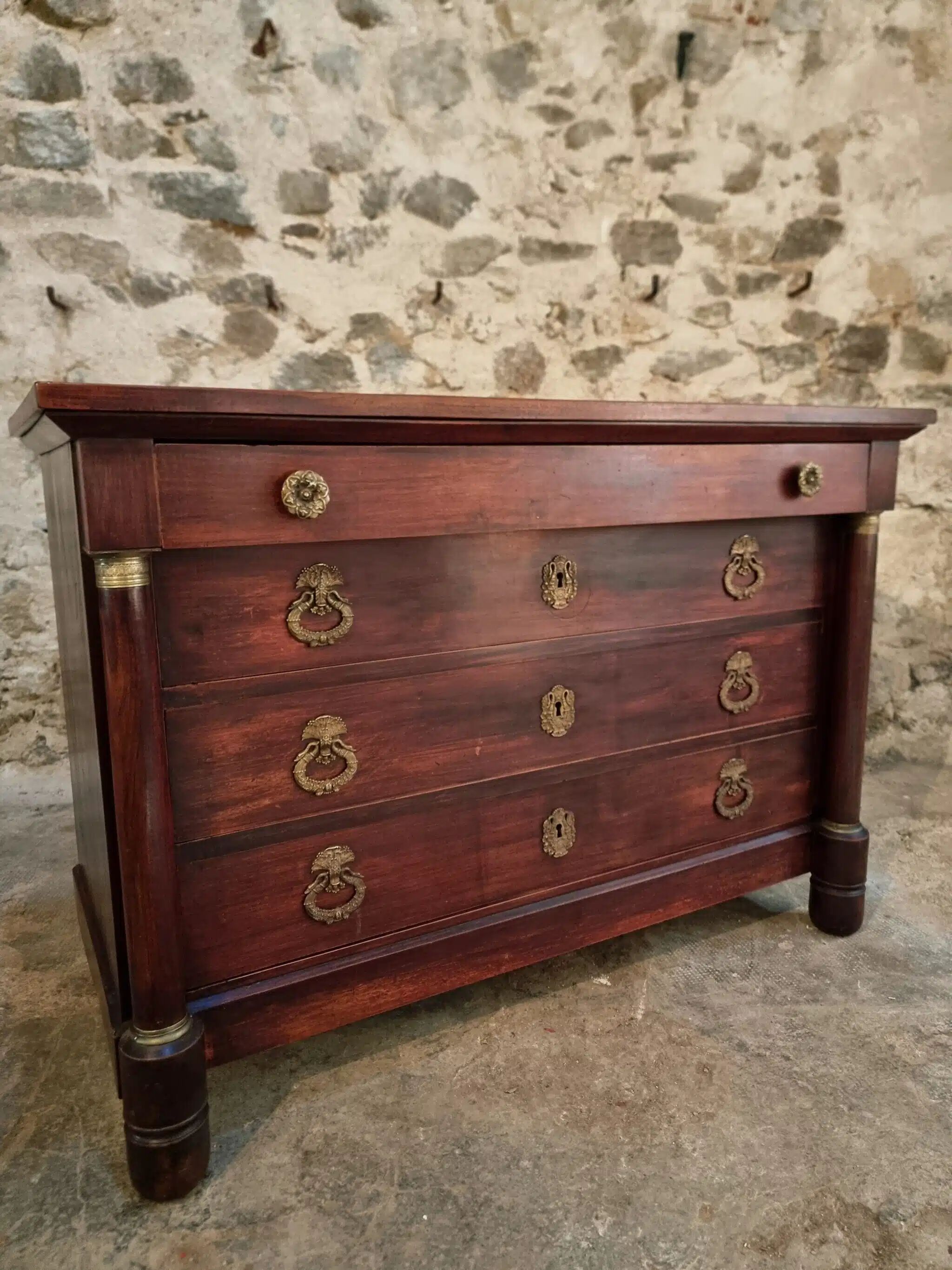 Commode Empire française ancienne en acajou
