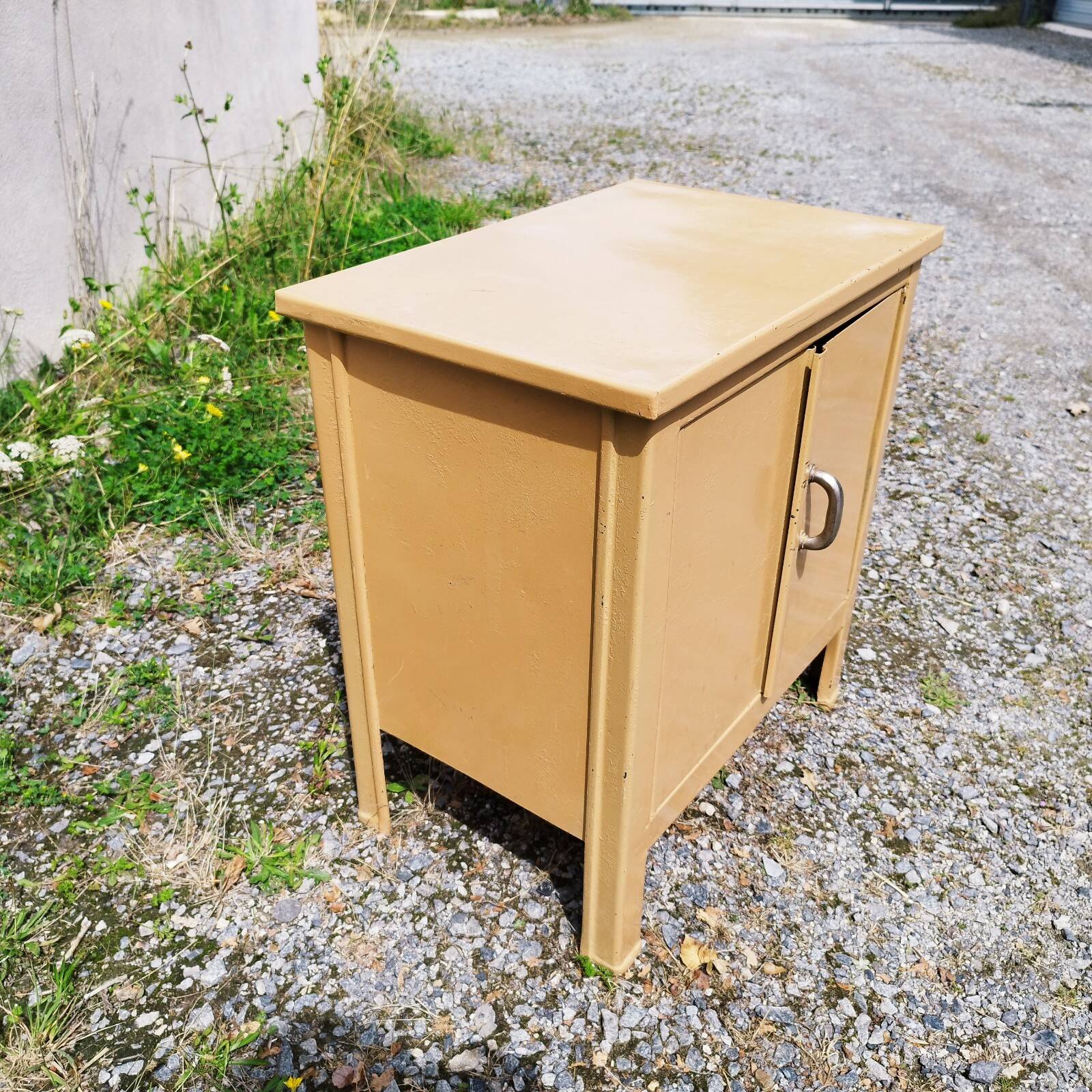 Small vintage painted metal accent furniture