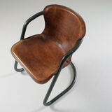 4 chairs in tanned cognac leather, Italy