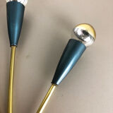 Italian blue and brass wall lamps Italy, 1950