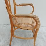 Michael Thonet armchair in curved wood and canework 1930