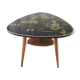 Table basse vintage avec un motif japonais sur la table, 1950