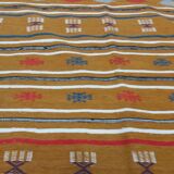 Tapis multicolore tissé à la main à motifs berbères 100x140cm