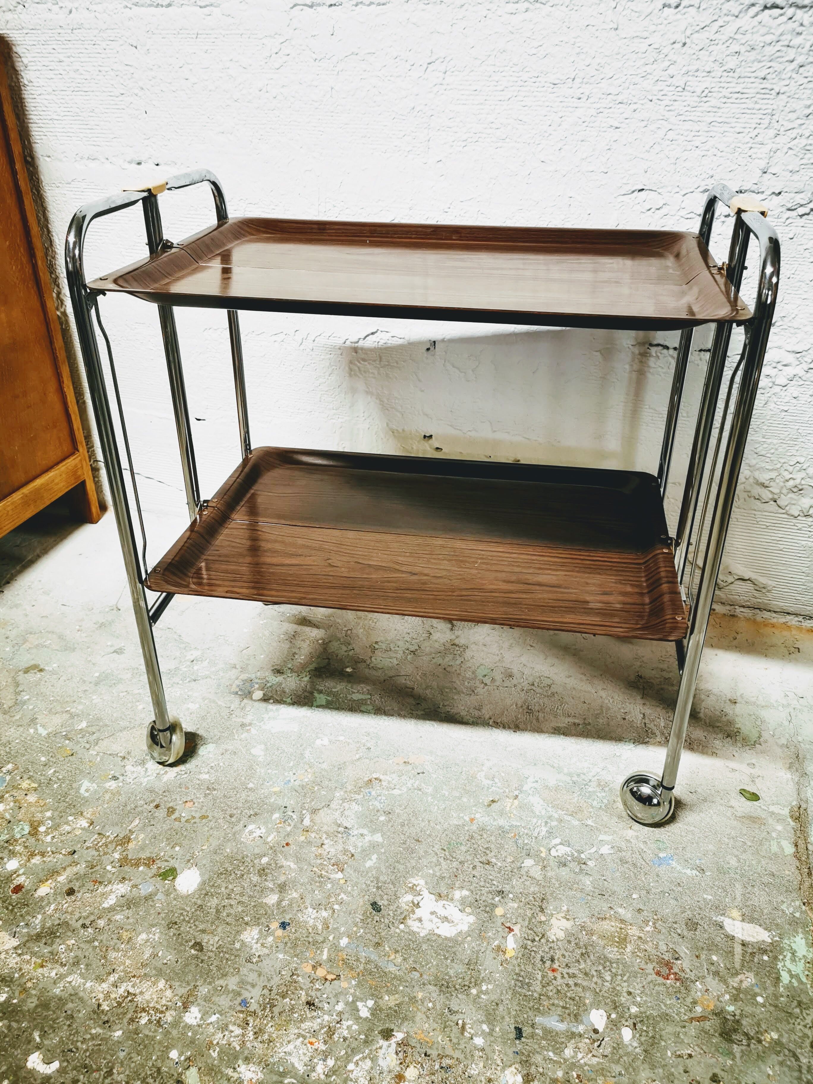 Vintage folding dessert on wheels