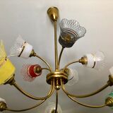 Chandelier granite glasses of colors 10 fires 1950