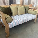Antique Continental Pine Settle Bench sofa