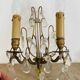 19th century Lyres wall lights in bronze, brass and glass pendants