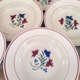 Set of 12 hollow plates 30s earthenware K&G Lunéville model Denise