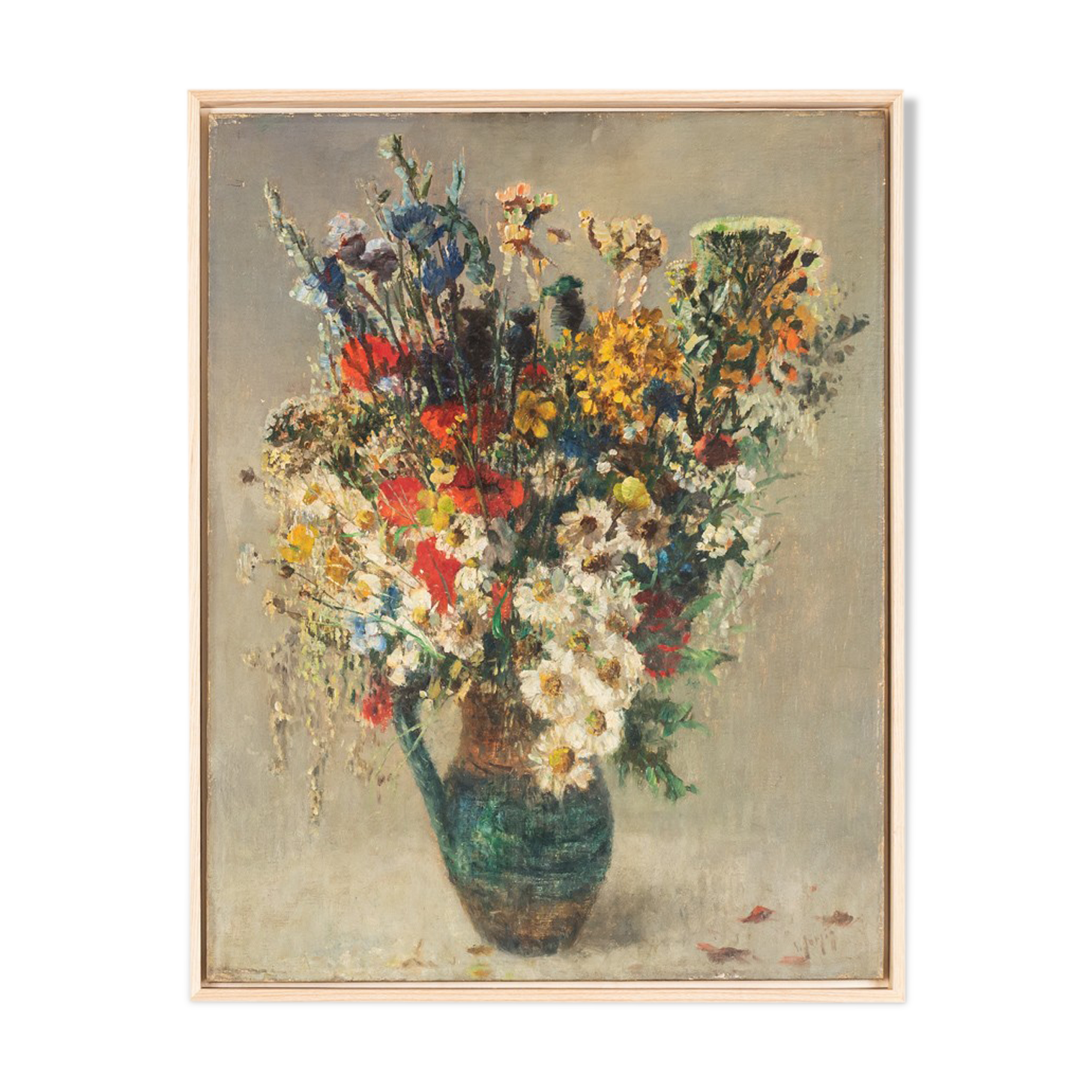 Colorful art déco flower bouquet, 53 x 68 cm