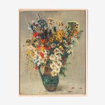Bouquet de fleurs Art Déco coloré, 53 x 68 cm