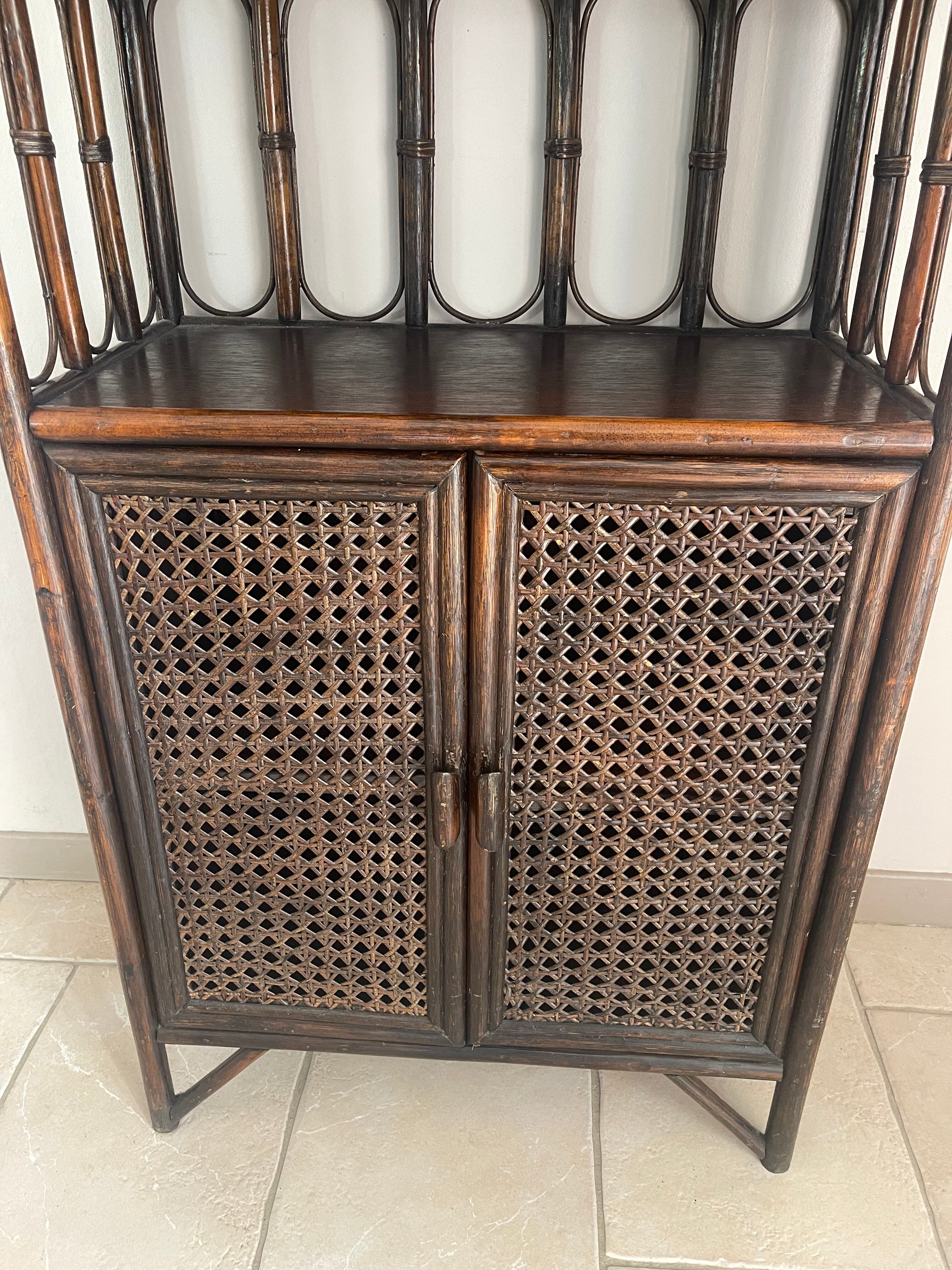 Rattan buffet/library