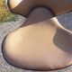 Paire de tabourets de bar vintage chrome et skai