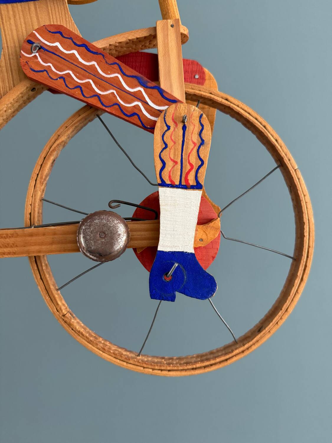 Old painted wooden push toy, circa 1930