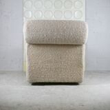 Chair "Space Age" in unbleached wool, France, circa 1970