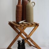 Folding wooden stool