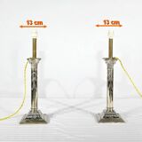 Paire de Flambeaux Électrifiés en Métal Argenté – Milieu XIXe