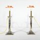 Pair of Electrified Torches in Silver Metal – Mid-19th Century