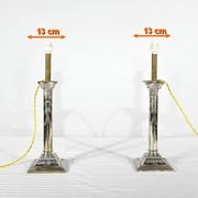 Paire de Flambeaux Électrifiés en Métal Argenté – Milieu XIXe